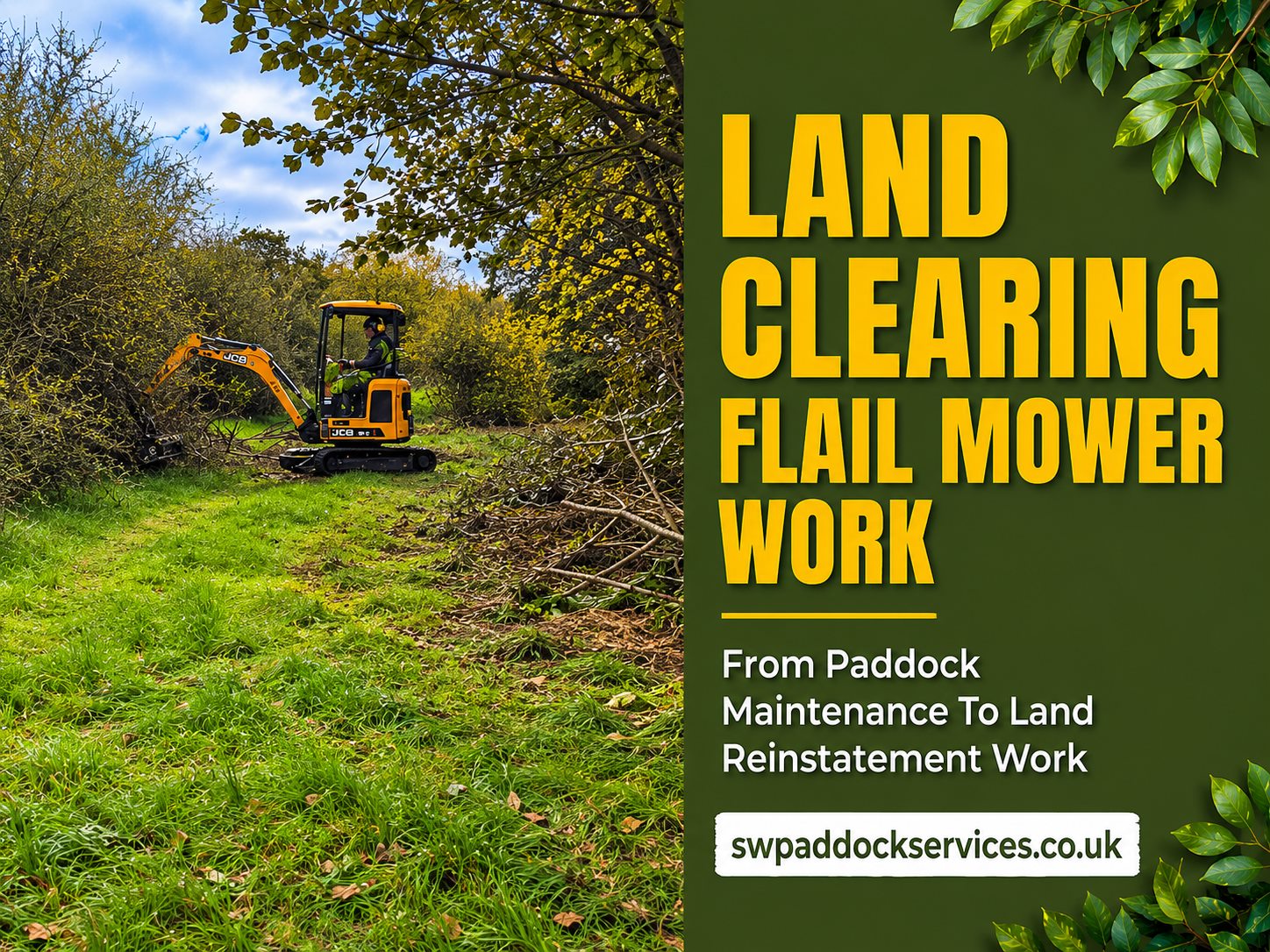 Flail mower cutting overgrown grass